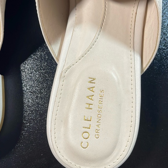 NWOT Cole Haan “The Grand” Slip- On Mule. Leather Size 9.5. Cream & Snake Print - Picture 7 of 15